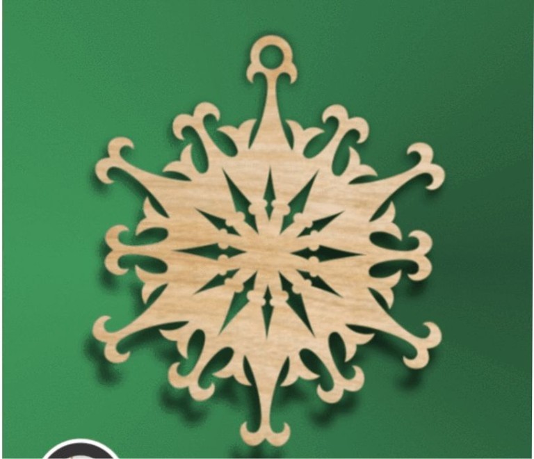 DŘEVĚNÁ VÁNOČNÍ VLOČKA - Christmas snowflake Decoration 19 cm - Kliknutím na obrázek zavřete